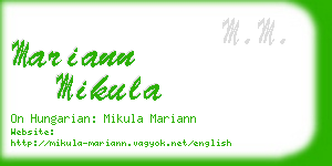 mariann mikula business card